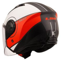 LS2 Jet čelada za skuter Airflow II Cover (OF616), bela/rdeča