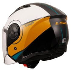 LS2 Jet čelada za skuter Airflow II Cover (OF616), bela/rjava