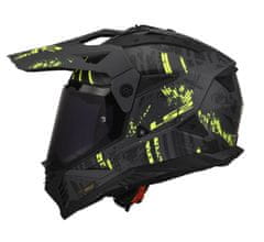 LS2 Motoristična enduro čelada Pioneer II Crazy (MX702), siva/rumena