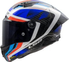 LS2 Športna karbonska motoristična čelada Thunder GP Raute (FF805), modra/rdeča