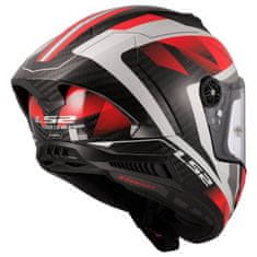 LS2 Športna karbonska motoristična čelada Thunder GP Raute (FF805), bela/rdeča