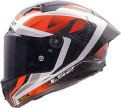 LS2 Športna karbonska motoristična čelada Thunder GP Raute (FF805), bela/rdeča