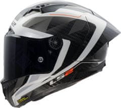 LS2 Športna karbonska motoristična čelada Thunder GP Raute (FF805), bela/siva