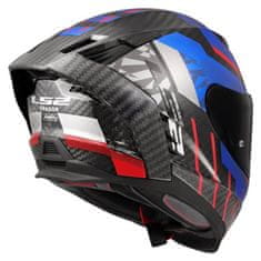 LS2 Karbonska motoristična čelada Dragon Trax (FF807), modra/rdeča