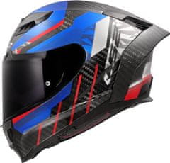 LS2 Karbonska motoristična čelada Dragon Trax (FF807), modra/rdeča