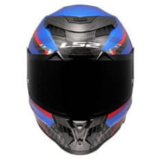 LS2 Karbonska motoristična čelada Dragon Trax (FF807), modra/rdeča