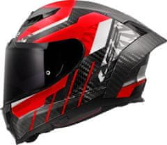 LS2 Karbonska motoristična čelada Dragon Trax (FF807), rdeča