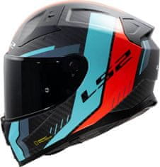 LS2 Karbonska motoristična čelada Vector II Grid (FF811), rdeča/modra