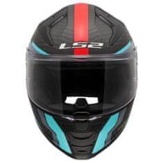 LS2 Karbonska motoristična čelada Vector II Grid (FF811), rdeča/modra