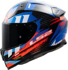 LS2 Karbonska motoristična čelada Vector II Tantic (FF811), rdeča/modra