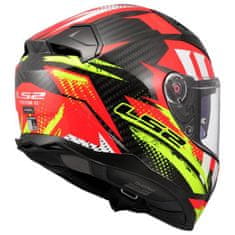 LS2 Karbonska motoristična čelada Vector II Tantic (FF811), rdeča/rumena