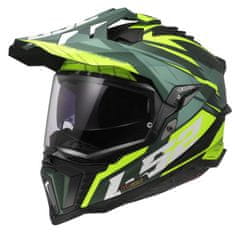 LS2 Motoristična enduro čelada Explorer Spire (MX701), zelena/rumena