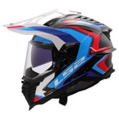 LS2 Motoristična karbonska enduro čelada Explorer Frontire II (MX701), modra