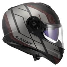 LS2 Preklopna čelada za motor Strobe II Code (FF908), črna/siva