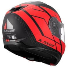 LS2 Preklopna čelada za motor Strobe II Code (FF908), črna/rdeča