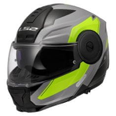 LS2 Preklopna čelada za motor Scope II Duria (FF902), siva/rumena