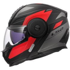 LS2 Preklopna čelada za motor Scope II Duria (FF902), črna/rdeča