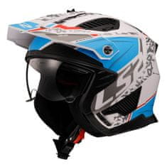 LS2 Modularna motoristična čelada Drifter 3in1 Devor (OF606), bela/modra