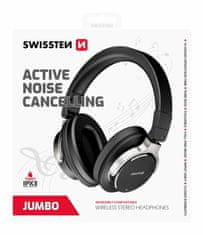 SWISSTEN bluetooth stereo slušalke jumbo ANC črne