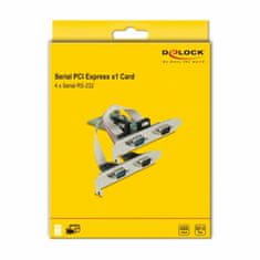 Delock kartica PCIe Serijska 4x RS232 + Low Profile 89557