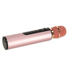 WOWO Brezžični karaoke mikrofon Bluetooth roza