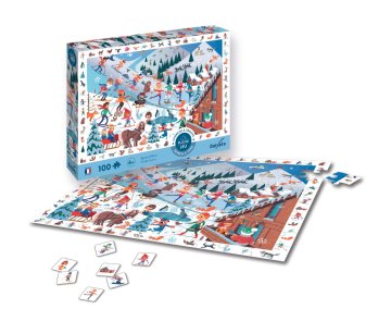 Sentosphére Puzzle 100 kosov - Iskanje in najdi - Zimski športi