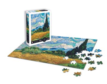Sentosphére Puzzle 1000 kosov - Polje pšenice s cipresami - Vincent Van Gogh