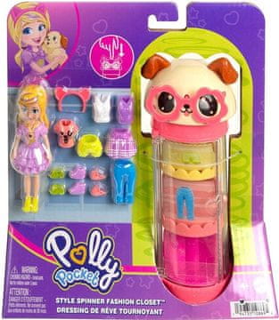 Polly Pocket Mattel Polly Pocket - Ogrinjalna omara za modo s psom (HKW06)