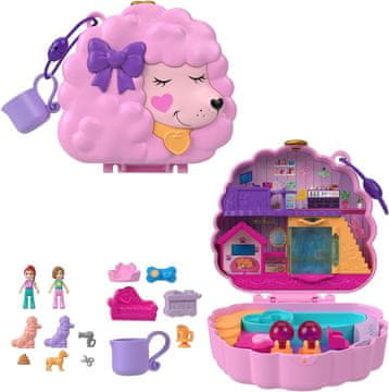 Polly Pocket Mattel Polly Pocket: Kompaktna škatlica za nego in glamur - Pudelj (HKV35)
