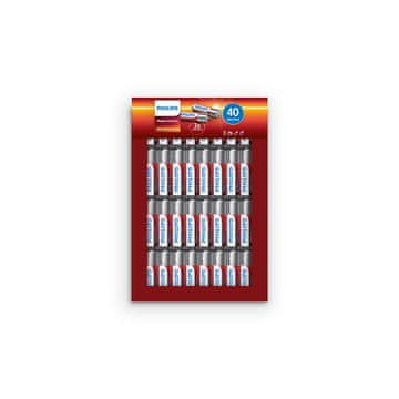 Philips LR03P40FP/10 Napajalne alkalne baterije AAA 40 kosov