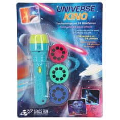 Dino World Promítací svítilna Space Fun, 3 kotouče, 24 obrázků, modrá