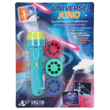 Dino World Promítací svítilna Space Fun, 3 kotouče, 24 obrázků, modrá