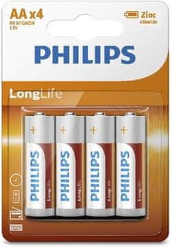 Philips Baterija R6L4B/10 LongLife 4x AA (1,5 V)