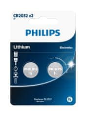Philips CR2032P2/01B Litijeva 3,0V gumbna baterija 2 kosa