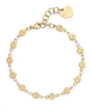 S'Agapõ Pozlačena zapestnica s štiriperesnimi deteljicami Chunky SHK102