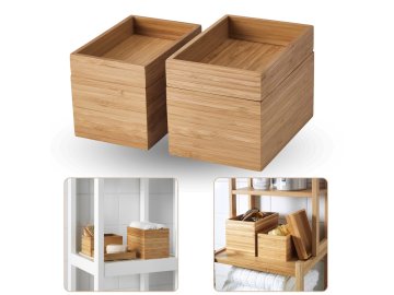 IKEA DRAGAN Bambusova škatla, naravni les, organizator, kopalniški set 4 kosi IKEA
