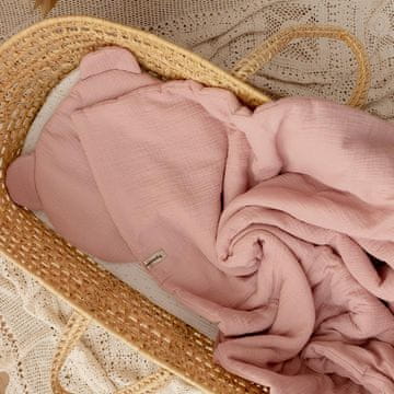 shumee Otroška posteljnina iz muslina 65x100 Dusty Pink