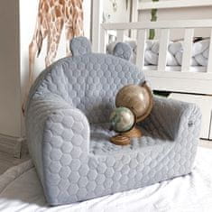 shumee Prešit otroški sedež Grey Velvet Honeycomb