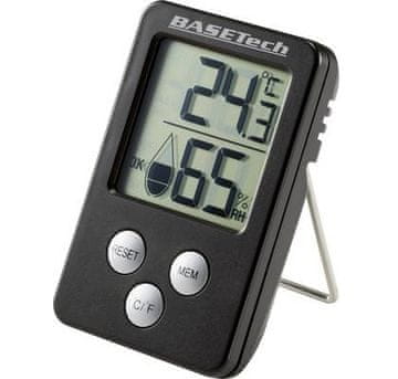 BaseTech majhni termometer/higrometer črni