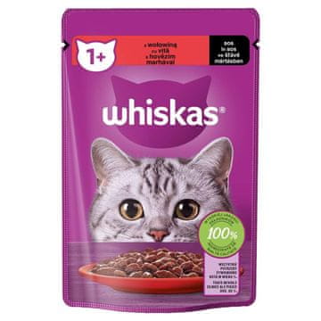 shumee Whiskas mačja hrana v vrečkah z govedino 85 g
