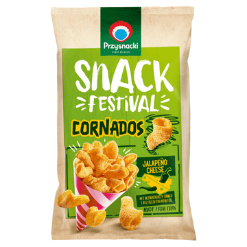 shumee Przysnacki Snack Festival Koruzni prigrizki z okusom sira in jalapeño 110 g