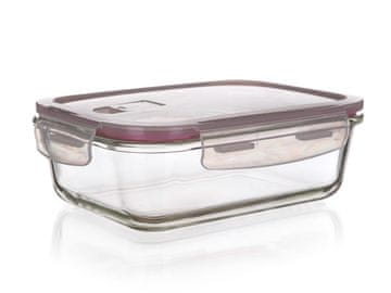 Banquet Pravokotni kozarec 0,55l 17,5x13x5,5cm steklo + pokrov iz PP