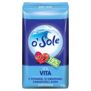 shumee o'Sole Vita sol s kalijem, z zmanjšano vsebnostjo natrija, jodirana 1 kg