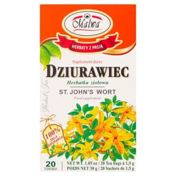 Malwa Malwa Prehransko dopolnilo zeliščni čaj s šentjanževko 30 g (20 x 1,5 g)