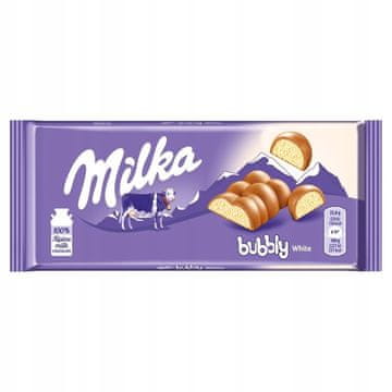 Mondelez Milka mlečna čokolada Bubbly bela 95 g