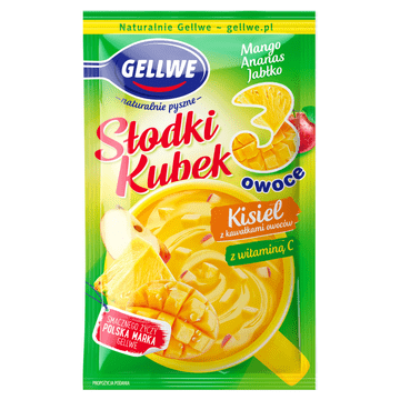 shumee Gellwe Słodki Kubek Žele iz 3 vrst sadja s koščki sadja, mangom, ananasom, jabolkom 30 g