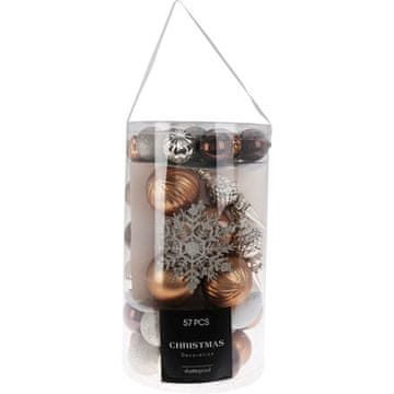 HOMESTYLING Božični okraski Homestyling KO-CAN304040 komplet 57 kosov jantar