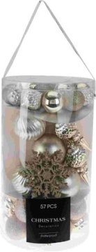 HOMESTYLING Božični okraski Homestyling KO-CAN304050 komplet 57 kosov šampanjec