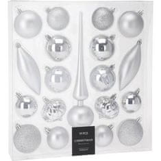 HOMESTYLING Božični okraski Homestyling KO-CAN305210 komplet 19 srebrnih