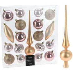 HOMESTYLING Božični okraski Homestyling KO-CAN305230 komplet 19 kosov zlato roza